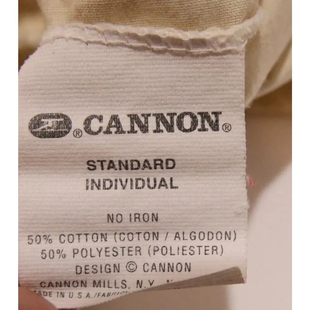 Cannon Mills Pillowcase Beige Multicolor Abstract Standard Size Cotton Blend